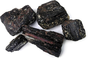 Raj Arts Black Tourmaline Rough 250 g Transmit All Negative Energy into Positive Energy Decorative Showpiece  -  2.2 cm