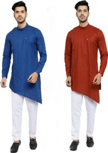 PRO ETHIC Men Solid Asymmetric Kurta