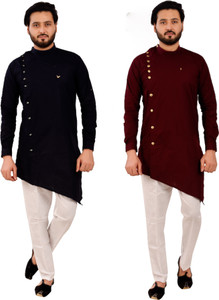 PRO ETHIC Men Solid Asymmetric Kurta