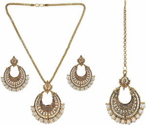 jatin imitation Metal Copper Copper, White Jewellery Set