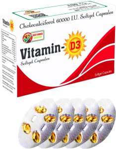 BEST CHOICE NUTRITION (Vitamin D3-Cholecalciferol) 60000 IU, Pack of 5 x 4 Capsules, Once a Week