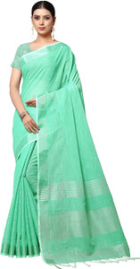 RekhaManiyar Solid/Plain Bollywood Cotton Linen Saree