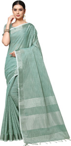 RekhaManiyar Solid/Plain Bollywood Cotton Linen Saree