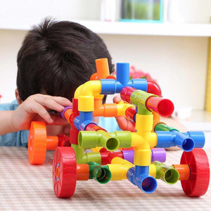 AEXONIZ TOYS Plastic 85 Piece Pipe Puzzle Shape Building Block Set for 3-8 Years Old Kids Children