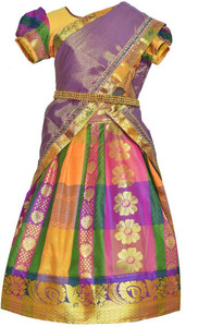 Amirtha Fashion Girls Lehenga Choli Ethnic Wear Solid Lehenga Choli