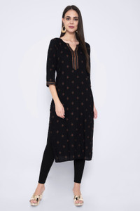 God Bless Women Printed Straight Kurta