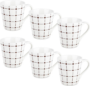 TREO Earthen Art Ceramic Black Dot & Line Ceramic Coffee Mug