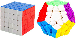 Authfort Speed Cube Combo Set of 5x5 Cube and 3 Layer Megaminx High Seed Stickerless Speed Cube Puzzle Set Toy (Combo(5x5Cube+Megaminx Cube))
