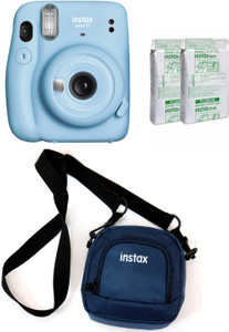 FUJIFILM Instax Mini 11 Blue with 20 Shots film and pouch Instant Camera