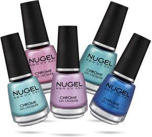 nugel Non UV Gel Nail Polish 5pcs combo_13ml each_N-29 Sea Blue Cs C07, Electric Blue Cs C08, Aquamarine Blue C10, Amethyst C11, Pink Blush C12