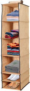 Flipkart SmartBuy Hanging 6 Shelves Wardrobe Organiser - Beige Regular Organizer Closet Organizer