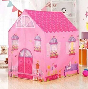 SANGANIENTERPRICE umbo Size Extremely Light Weight , Water Proof Kids Play Tent House for 10 Year Old Girls and Boys pink queen house (Multicolour)