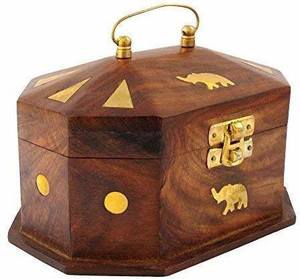 LyqArt Wooden Jewellery Box | Jewel Organizer | Multipurpose Box for Women | Storage Box | Jewellery Case Organizer | Jewellery Storage organizer | Gift Item (4.5 x 3.5 inch) Jewellery and Makeup Vanity Box