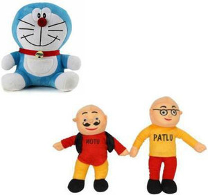 KPN Soft Lovable Hugable Combo Doremon and Motu PatluFor Kids Toys Bithday Gift - 30 cm (Multicolor) - 30 cm