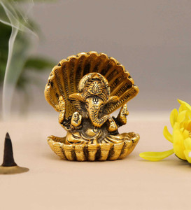 KridayKraft Ganesha Metal Statue,Ganpati for Home Decor & Pooja,Religious idol Figurines डेकोरेटिव शोपीस  -  10 cm