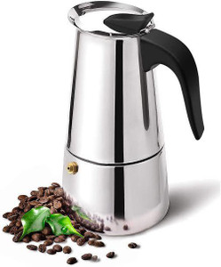 MD Retail 1 Stovetop Espresso Maker, Moka Pot, Percolator Italian Coffee Maker (300ml / 6 Cup), Mocha Cappuccino and Latte Single-Origin Pour, Stainless Steel Pot 6 Cups Coffee Maker