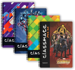 Classmate Pulse 1 Subject (267 X 203 mm) Spiral Regular Notebook Single Line 160 Pages