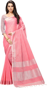 RekhaManiyar Solid/Plain Bollywood Cotton Linen Saree