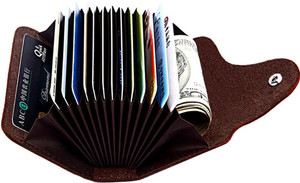 StealODeal Exclusive Dark Brown High Quality Leatherite Case ATM/Credit/Debit Slots 15 Card Holder