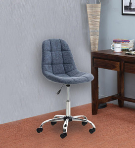 Finch Fox Height Adjustable Rochelle Fabric Chair in Blue Color Fabric Office Executive Chair