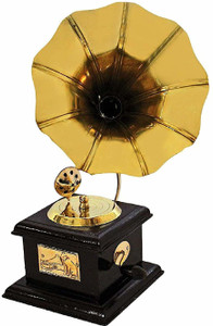Fleurs De Rocaille Wooden Gramophone