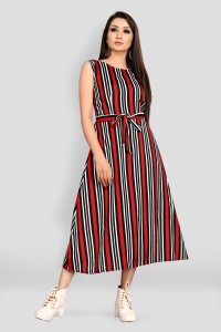 MAA FAB Women Fit and Flare Red Dress