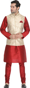 VASTRAMAY Men Kurta Churidar Ethnic Jacket Set