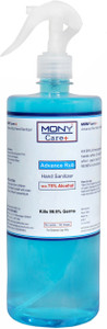 Mony Advance Rub  Spray 1 Litre 75 % Alcohol Content Hand Sanitizer Pump Dispenser