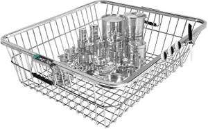 Smartslide Dish Drainer Kitchen Rack Steel High Grade Stainless Steel 54 x 43 CM Dish Drainer / Utensil Drainer Kitchen Rack / Bartan Basket / Utensil / Vessel Drying Rack