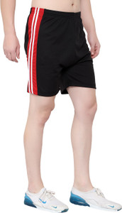 OORA Solid Men Black Sports Shorts