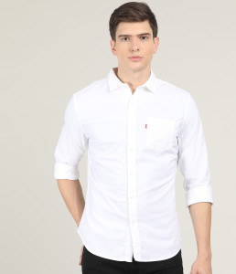 LEVI'S Men Solid Casual White Shirt
