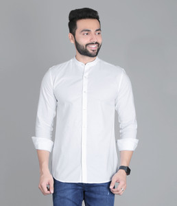 5TH ANFOLD Men Solid Casual White Shirt
