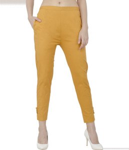 AAKRITHI Regular Fit Women Yellow Trousers