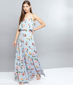 HARPA Women Maxi Grey Full Length Dress