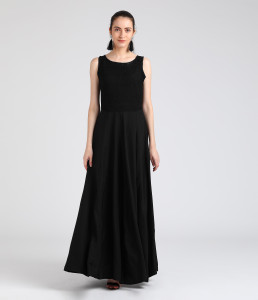 Tokyo Talkies Women Maxi Black Full Length Dress
