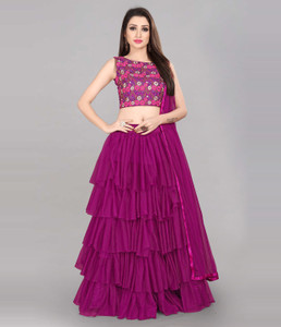 Divastri Embroidered Semi Stitched Lehenga Choli