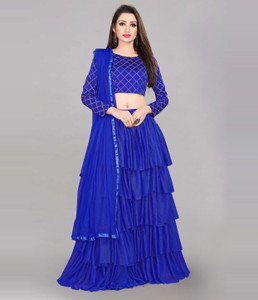 Divastri Solid Semi Stitched Lehenga Choli