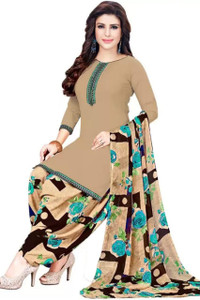 YASHIKA Crepe Solid, Floral Print, Printed, Geometric Print Salwar Suit Material