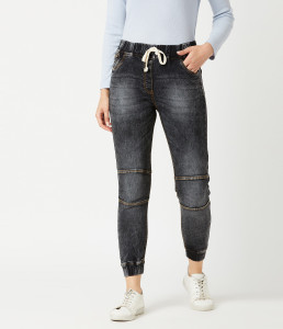 Miss Chase Jogger Fit Women Black Jeans