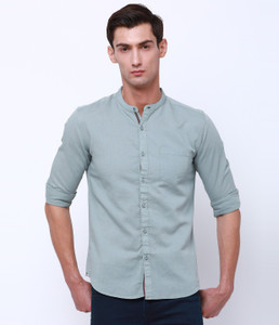 HIGHLANDER Men Solid Casual Grey Shirt