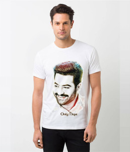 HamsaMART Graphic Print Men Round Neck White T-Shirt