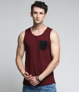Trends Tower Colorblock Men Round Neck Maroon T-Shirt