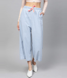 SASSAFRAS Relaxed Women Light Blue Trousers