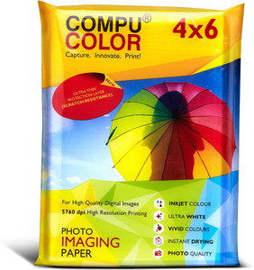 COMPU COLOR ULTRA Lustre Paper 250GSM (4x6 inches, 50 sheets, 101.6x152.4mm) Unruled 4x6 Inch 250 gsm Photo Paper