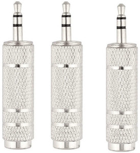 LipiWorld 3.5mm Stereo Male to 6.3mm Stereo Female Adapter Converter Plug Jack -Silver (Pack-3) 6.35mm to 3.5mm audio adapter is designed to connect your smartphones, tablets, iPod, MP3 or headphones with standard 3.5mm 1/8 inch to most pro audio and home audio equipment, such as amplifiers, mixing console, home theater devices, amplifiers or AV receivers.