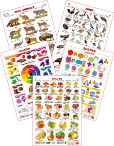 Spectrum Set of 5 Educational Large Wall Charts : ( Wild Animals ...