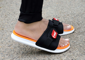 aadi Men Men's Orange Synthetic Leather Daily Casual Slider Slides
