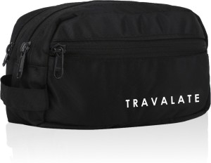 Travalate 2 Zipper Toiletry Bags Makeup Shaving Kit Pouch for Men and Women, Polyester Travel Bag with Belt Travel Toiletry Kit