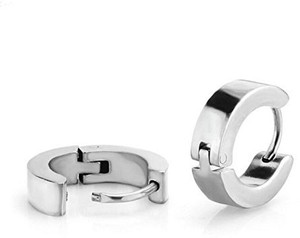 Heer Collection Silver Color Hoop Earings Metal Huggie Earring