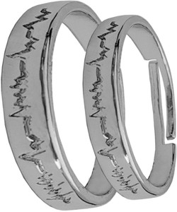 M Men Style Rhodium Plated Couple Ring Set With Cubic Zirconia Stone Anniversary Engagement Promise Friendship Valentines Day Rings Gift For Men And Women Stainless Steel Cubic Zirconia Rhodium Plated Ring Set